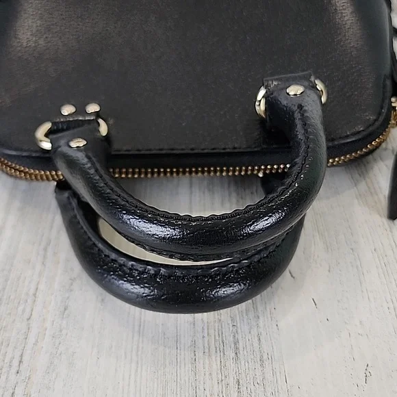 Kate Spade black mini Rachelle satchel purse handbag crossbody 100% cow leather